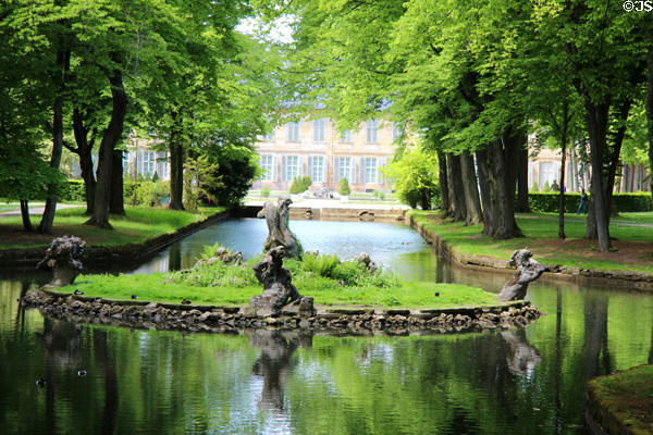 Bayreuth New Palace courtyard garden. Bayreuth, Germany.