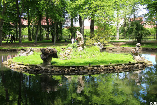 Bayreuth New Palace courtyard garden. Bayreuth, Germany.