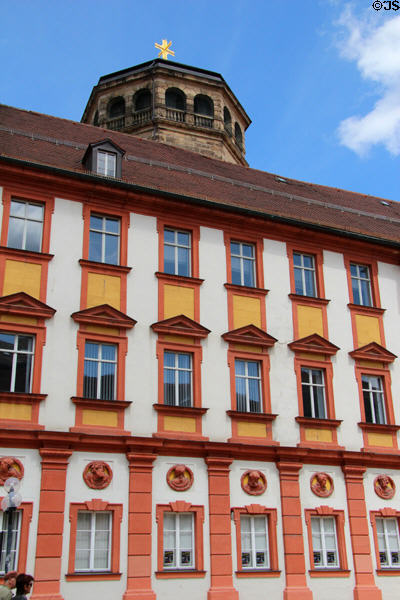 Old Castle (Altes Schloss) facade with tower of Castle church above. Bayreuth, Germany.