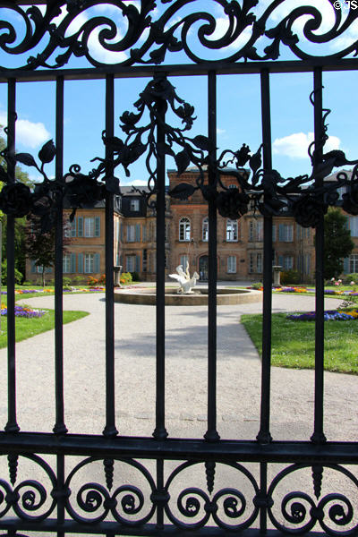 Wrought iron gate at Schloss Fantaisie. Bayreuth, Germany.