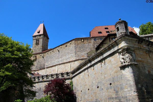 Fortified walls of Coburg Castle. Coburg, Germany.