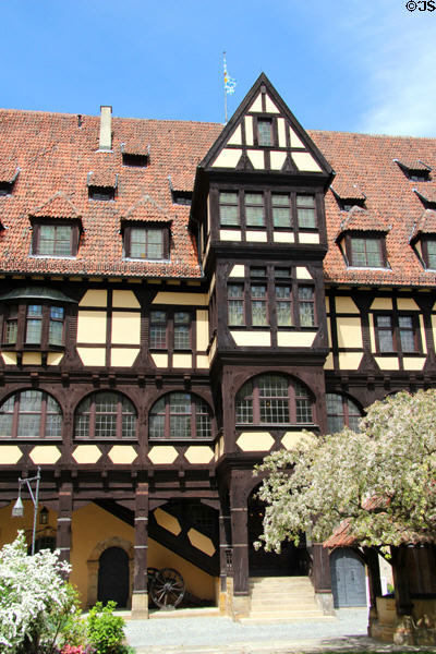 Half-timber walls at Coburg Castle. Coburg, Germany.