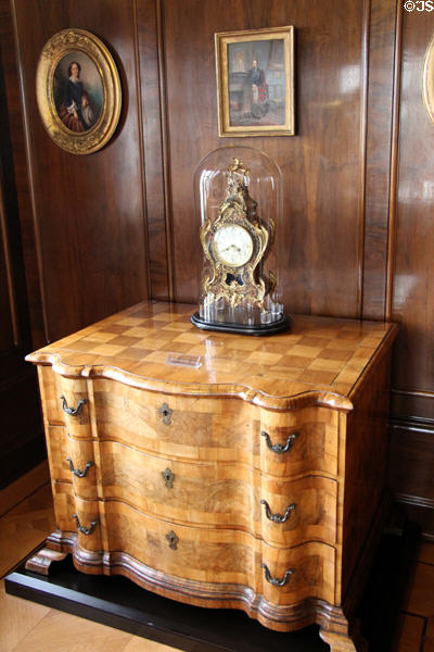 Bureau supporting clock at Coburg Castle. Coburg, Germany.