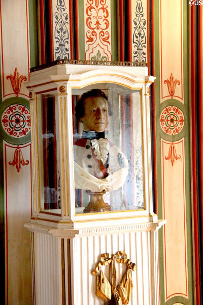 Wax bust of Prince Friedrich Josias of Saxe-Coburg-Saalfeld (after 1789) by Joseph Graf Deym von Stritez at Coburg Castle. Coburg, Germany.