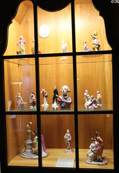 Collection of porcelain figurines (end 18thC) from Thüringen at Coburg Castle. Coburg, Germany.