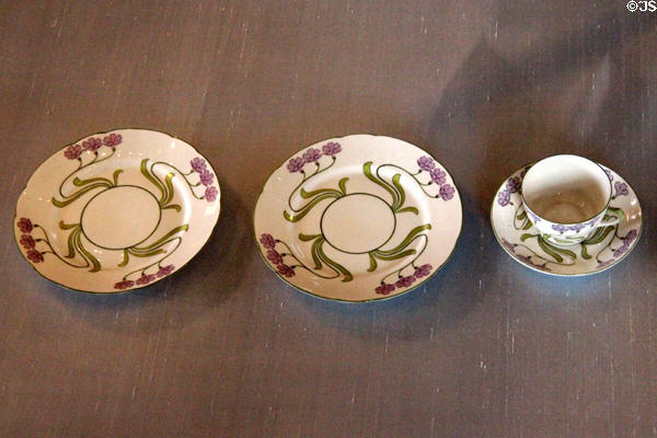 Jugend stil porcelain table pieces (1900) by Swaine Co. of Hüttensteinach at Coburg Castle. Coburg, Germany.