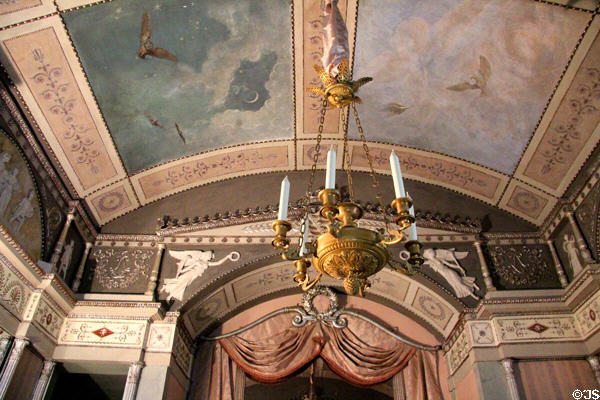 Boudoir & Poetry Niche of Duchess Luise (19thC) with stucco by Johannes Hoffmann & paintings by Pietro Cremonini at Ehrenburg Palace. Coburg, Germany.