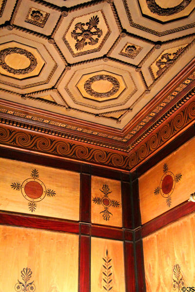 Details of wooden panels in Etruscan room at Ehrenburg Palace. Coburg, Germany.