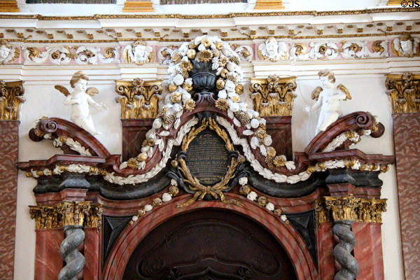 Baroque details of Court church at Ehrenburg Palace. Coburg, Germany.