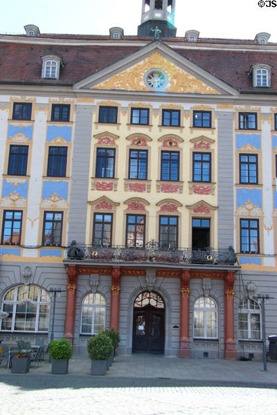 Details of artwork on Coburg town hall (Rathaus). Coburg, Germany.