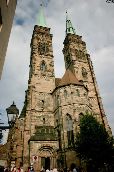 Towers of St Sebaldus Church. Nuremberg, Germany.