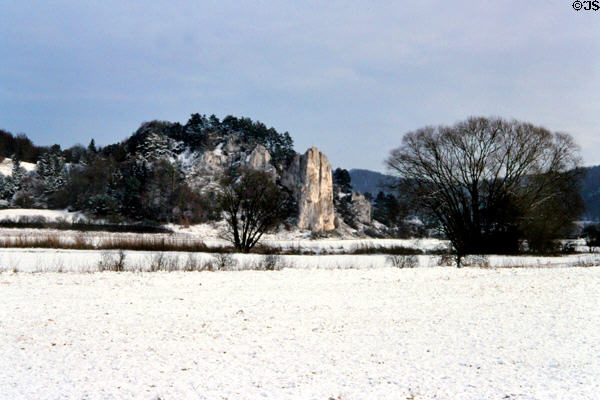 Winter scene in Franconian Switzerland. Germany.