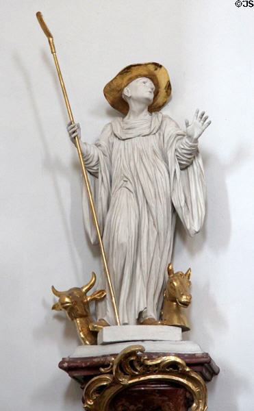 Baroque Pilgrim statue at Gößweinstein pilgrimage basilica. Gößweinstein, Germany.
