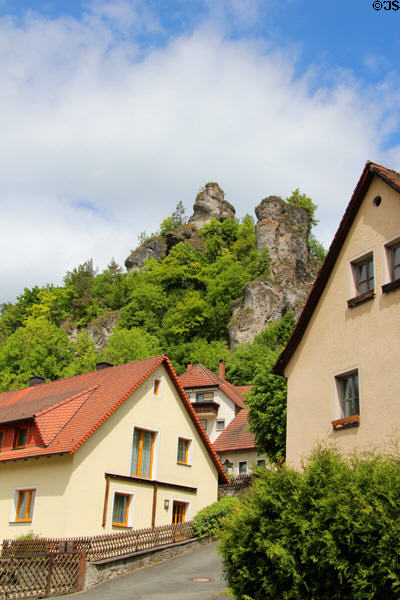 Tüchersfeld village houses. Tüchersfeld, Germany.