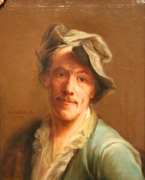 Self-portrait (1759) by Christian Seybold of Vienna at Germanisches Nationalmuseum. Nuremberg, Germany.