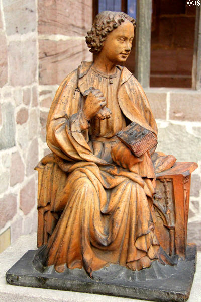 Apostle Simon clay figure (c1410-20) from Nuremberg at Germanisches Nationalmuseum. Nuremberg, Germany.
