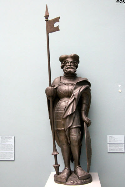 St Wenceslas woodcarving (c1530) by workshop of Hans Vischer the Younger from Nuremberg at Germanisches Nationalmuseum. Nuremberg, Germany.