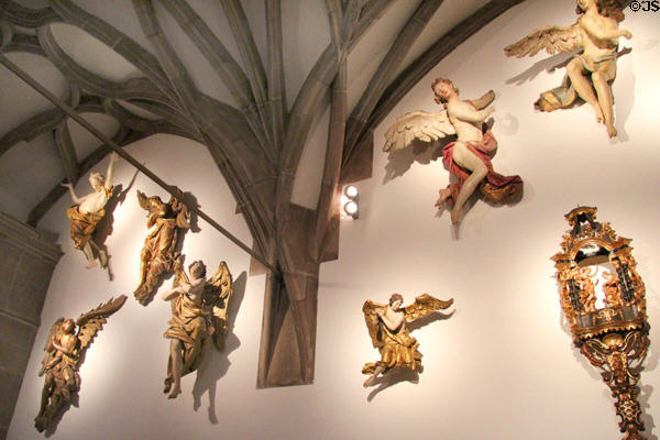 Angel woodcarvings (c1750) from Germany & Austria at Germanisches Nationalmuseum. Nuremberg, Germany.