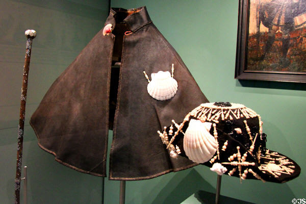 Pilgrim's garb of Stephan Praun III (c1571) prob. Spanish at Germanisches Nationalmuseum. Nuremberg, Germany.