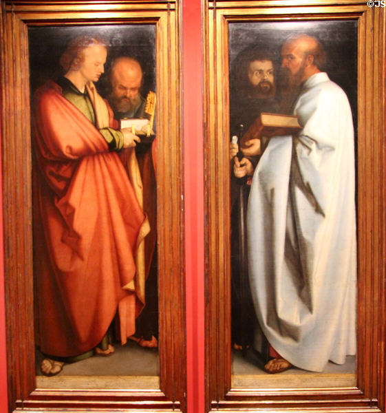 Copy of Dürer's Four Apostles painting (1526) by Johannes or Georg Vischer at Albrecht Dürer's House. Nuremberg, Germany.