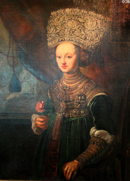 Portrait of a woman at Tucher Mansion Museum. Nuremberg, Germany.