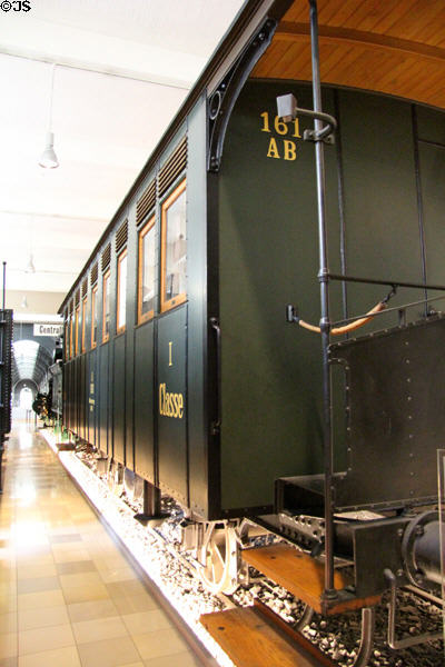 Passenger coach (1868) at Nuremberg Transport Museum. Nuremberg, Germany.