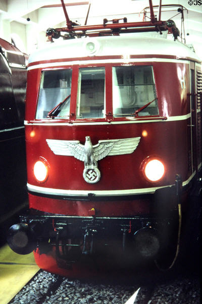 Electric passenger locomotive from Nazi era at Nuremberg Transport Museum. Nuremberg, Germany.