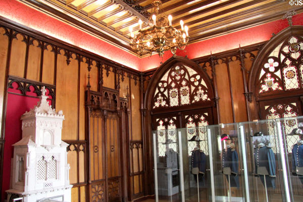Gothic Revival waiting room for high-ranking rulers (1860s) from Nuremberg Central Station at Nuremberg Transport Museum. Nuremberg, Germany.