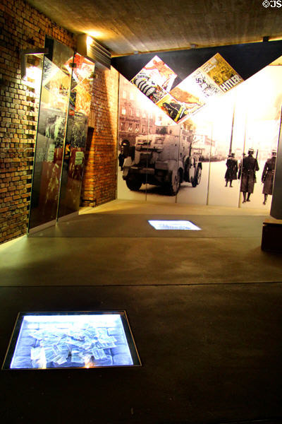Photo mural of early days of Nazi control at Documentation Centre Nazi Party Rally Grounds. Nuremberg, Germany.