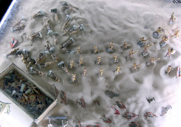 German toy soldiers of WWII era at Documentation Centre Nazi Party Rally Grounds. Nuremberg, Germany.