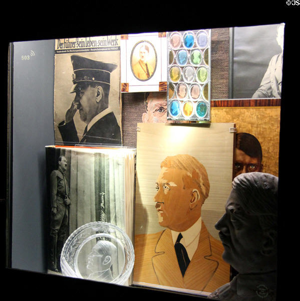 Cult mementos of Adolph Hitler at Documentation Centre Nazi Party Rally Grounds. Nuremberg, Germany.