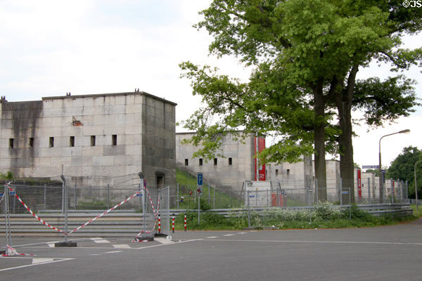 Towers along side of Zeppelin Field. Nuremberg, Germany.