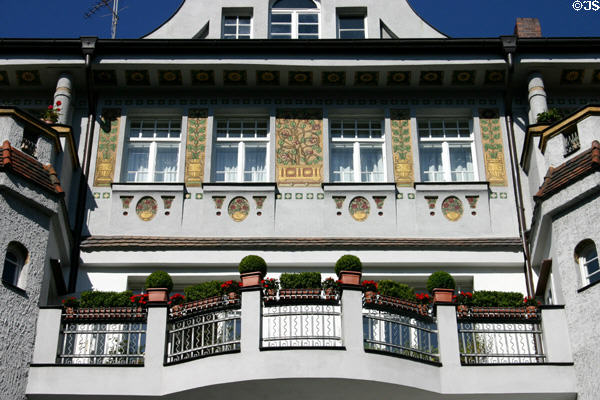 Art Nouveau building at corner Hastverstraße & Meuschelstraße. Nuremberg, Germany.