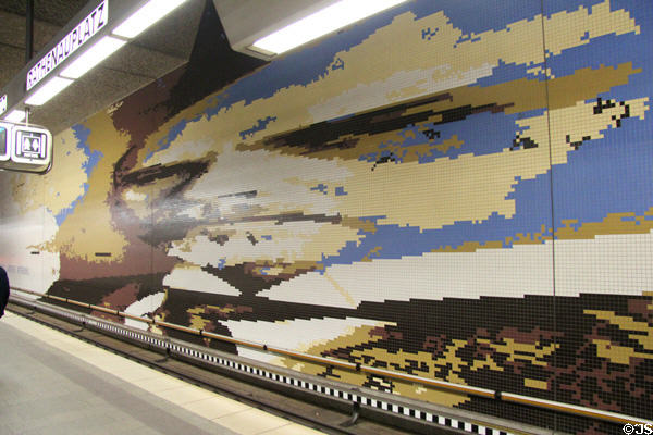 Nuremberg U-Bahn subway station art. Nuremberg, Germany.