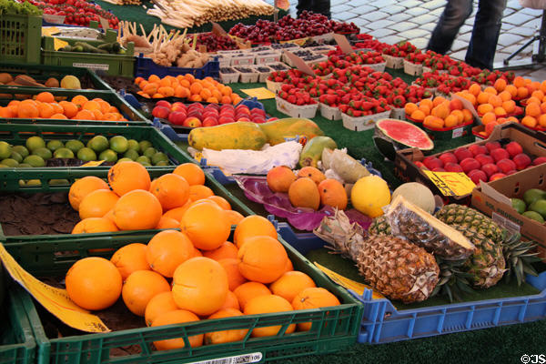 Fruits at main market. Nuremberg, Germany.