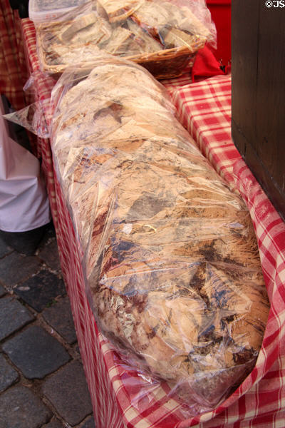 Giant bread at main market. Nuremberg, Germany.