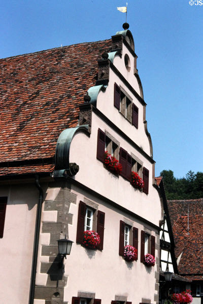 Building in typical style of southern Germany on main square. Maulbronn, Germany.