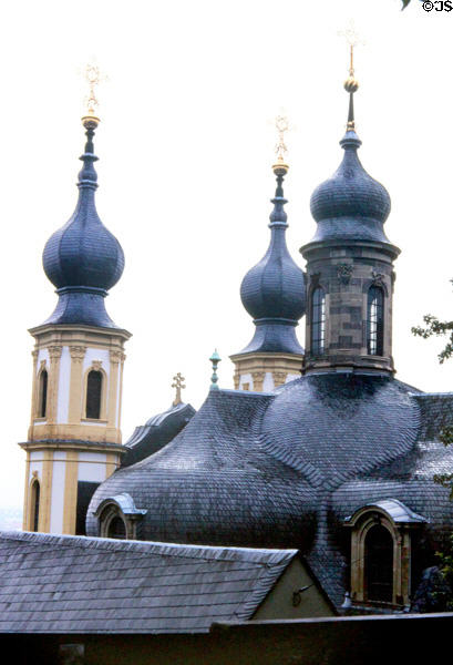 Roofline of Wallfahrtskäppele (Pilgrimage Church) (1821). Würzburg, Germany. Style: Rococo. Architect: Balthazar Neumann.