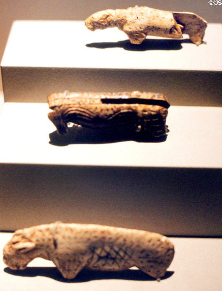 Figures carved from mammoth bones (35,000 yrs. old) at Castle Hohentübingen Museum of Ancient Cultures. Tübingen, Germany.