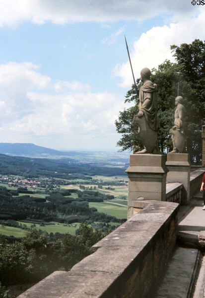 Surrounding countryside viewed from Hohenzollern Castle. Germany.