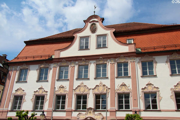 Building with Dutch style facade in old town. Günzburg, Germany.