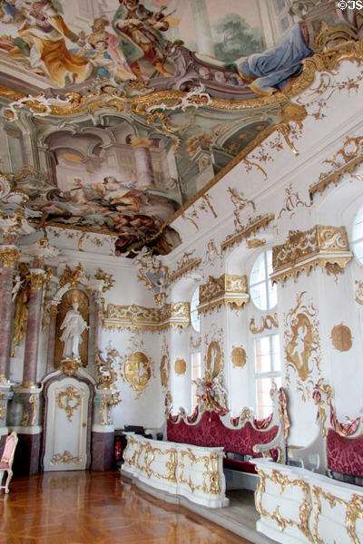Baroque details in Goldener Saal at Academy for teacher training. Dillingen, Germany.