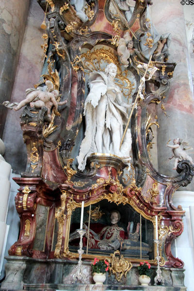 Reliquary shrine of St Bonifacius, doctor & martyr, at Ottobeuren Abbey. Ottobeuren, Germany.