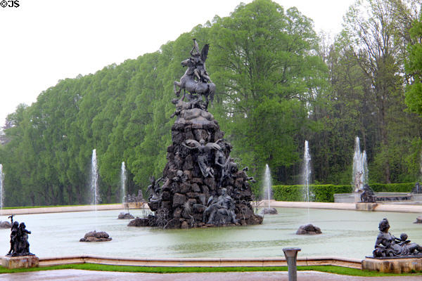 Fama fountain at Herrenchiemsee New Palace. Chiemsee, Germany.