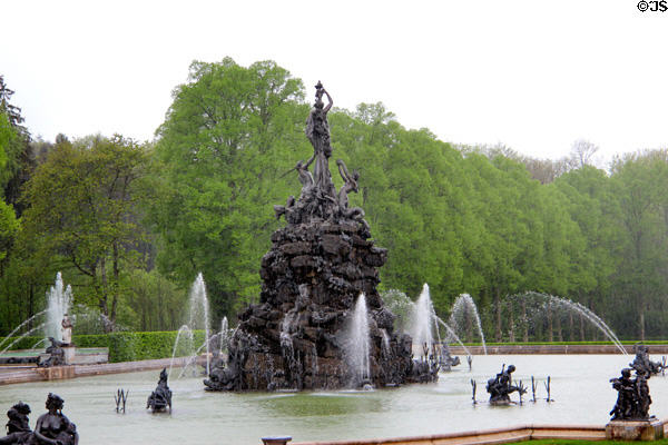 Fortuna fountain at Herrenchiemsee New Palace. Chiemsee, Germany.