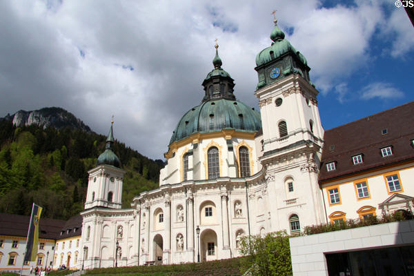 Ettal Benedictine Abbey (1710-26, 1774) original Abbey founded by Emperor Ludwig IV (1330). Ettal village, Germany. Style: Baroque. Architect: Enrico Zucalli & Joseph Schmuzer.