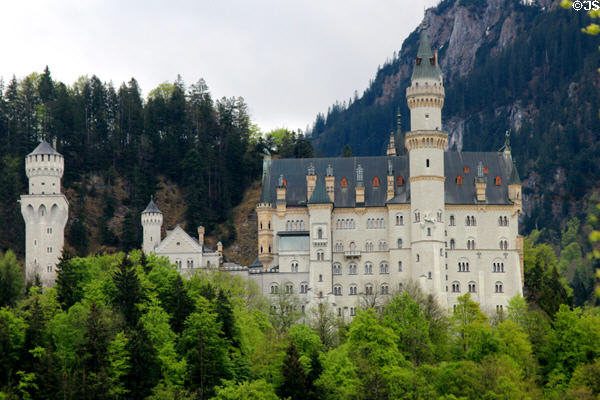 Neuschwanstein & its medieval turrets. Füssen, Germany.