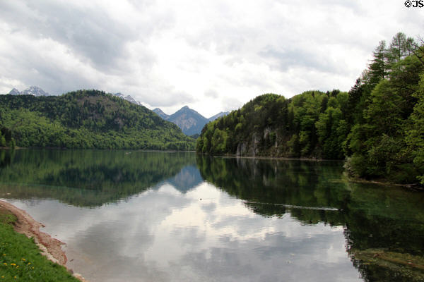 Alpsee lake & mountains. Füssen, Germany.