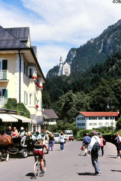 Schwangau access town for Neuschwanstein Castle & Hohenschwangau Castle. Füssen, Germany.