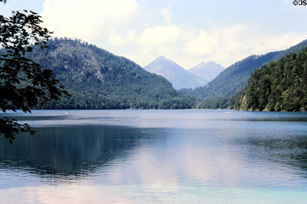 Alpsee Hohenschwangau near Neuschwanstein Castles. Füssen, Germany.